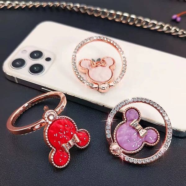 Creative Decoration Fashion Metal Inlaid Dia 360° Rotation Multi-functional Lazy Phone Holder
