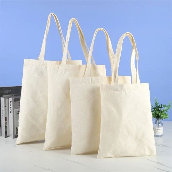 Reusable Shopping Bag Large Capacity Folding Blank Ecofriendly Tote Bags Foldable Canvas Grocery Womens Handbag Shoulder 240819Z