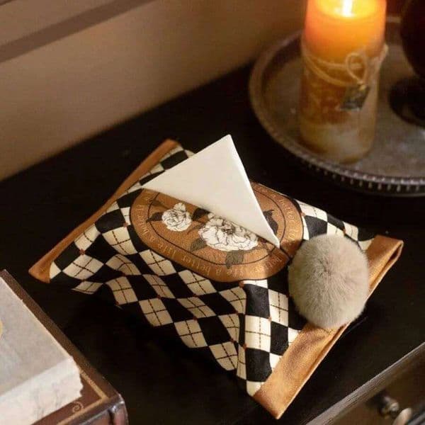 Light Short Veet Tissue Multifunctional Storage Paper Box Desktop Living Room Decoration Accessories