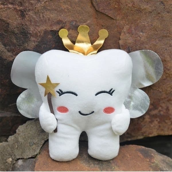 kawaii Pink Tooth Fairy Plushies Toy Cartoon Soft Stuffed Funny Tooth Pillow Home Decor Birthday Gift for Children 250317a