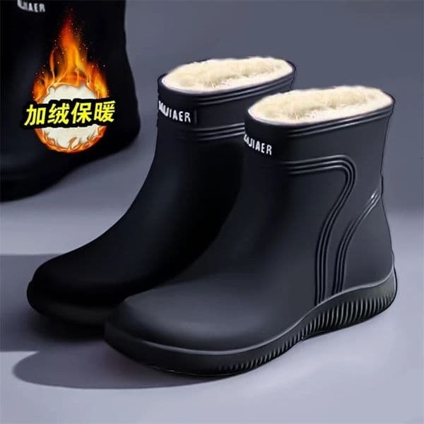 Mens rainproof shoes for construction sites wear-resistant rubber shoes mens all season anti slip and rainproof boots 250322