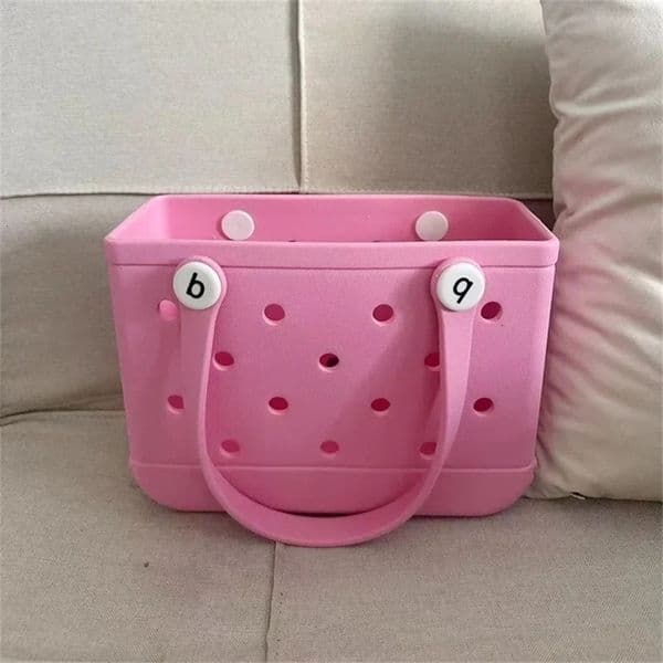 Mini Beach Tote Bag EVA Picnic Storage Basket Pool Women Shopping Handbag Cute Jelly Sac Croc Kid Tote Bag 250414