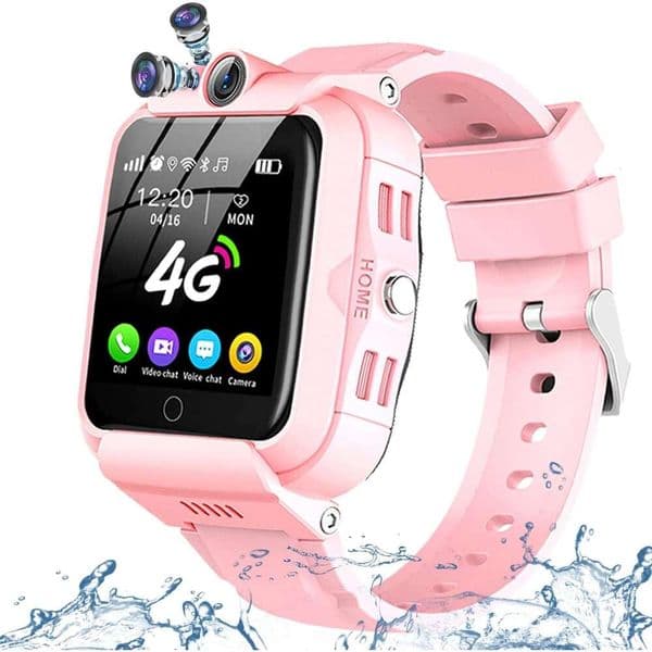 DDIOYIUR Kids Smart Watch, 4G GPS Tracker Child Phone Smartwatch with WiFi, SMS, Call, Voice Video Chat, Bluetooth, Alarm, Pedometer, Wrist Watch Suitable for