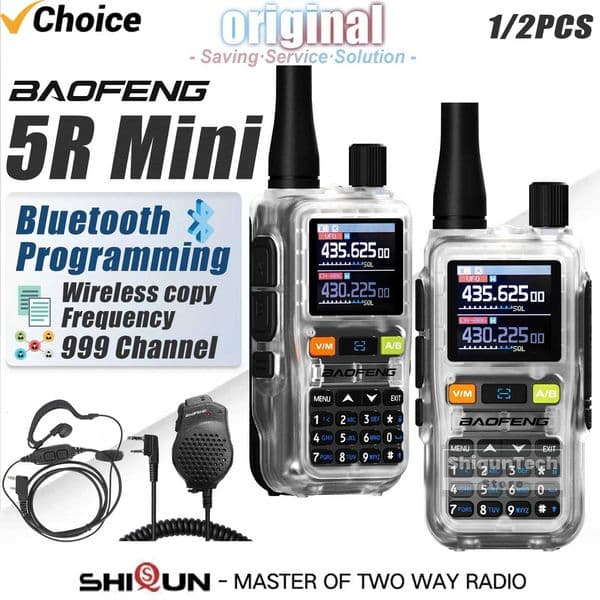 Baofeng UV 5R Mini Walkie Talkie Air Band UHFVHF Dual Watch Dual PTT etooth Programming TypeC Camping Ham Radio Upgrade 5RXJ250928