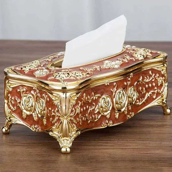 2pcs Minimalist European Style Tissue Box Highend Hotel Restaurant Rose Suction Paper Box Desktop Decoration Tissue Storage Box X251011