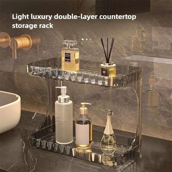 Bathroom Storage Rack Toilet Double Layer Cosmetics Storage Box Washstand Organizer Desktop Skincare Storage Rack Display Stand 250110