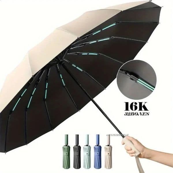 Luxury Designer Decor 16K Double Bones Large For Men room Women Windproof Umbrellas Automatic Folding Strong Sun Rain Umbrella UV Business D