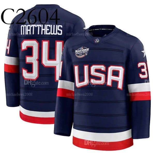 C26 Team USA Hockey Jersey 2025 Four Nations Face-Off | Slavin, Faber, Kreider, Tkachuk, Keller, Hughes, Guentzel, Carlson, McAvoy