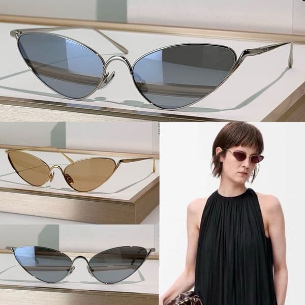 Shooting Star sunglasses Brand Womens Metal Frame Sunglasses LW40179U designer cateye shaped glasses mirror leg inlaid signature sign UV400 Protection