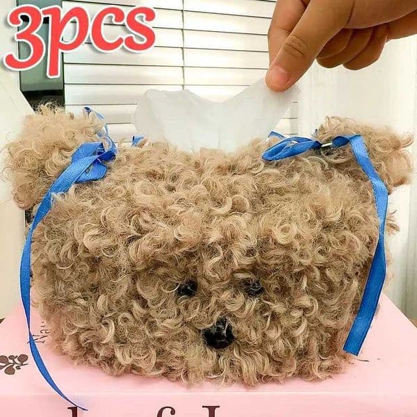 31Pcs Plush Puppy Tissue Box Cartoon Cute Plush Dog Napkins Storage Boxes Household Livingroom Bedroom Desk Decorative Supplies X251011