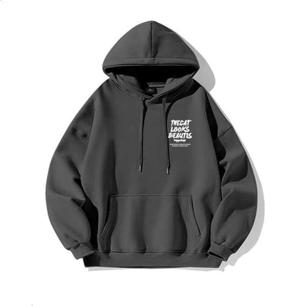 Cat Looks Beauty Letter Pruned Hoodies Mens Comfortable Fashion Hoodie Sportswear Hip Hop Street Clothing Y2K 240904