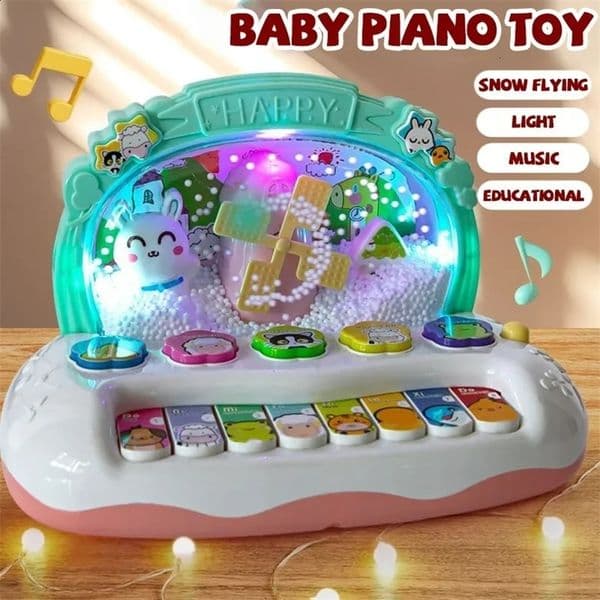 Baby Musical Toy with Animal Sound Kids Piano Keyboard Electric Flashing Music Instrument Early Educational Toys for Children 250114bj