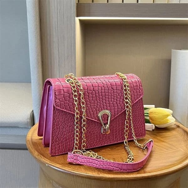 Pattern Shoulder Bags For Women Fashion Chains Squre Bag Purse Female Pu Leather Crossbody Handbag Daily Phone Clutch 240830ZY
