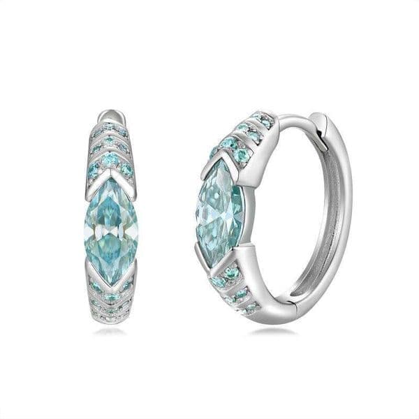 Earrings Designer Luxury earring jewelry for women Blue Green Moissanite 48mm S925 Silver Exquisite High-end Festival Holiday gifts