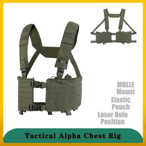 Tactical Vest MOLLE Equipment H Seat Belts SplitType Chest RigElastic Pouch Airsoft Hunting Storage Item Bag PTT Mounted Z250929