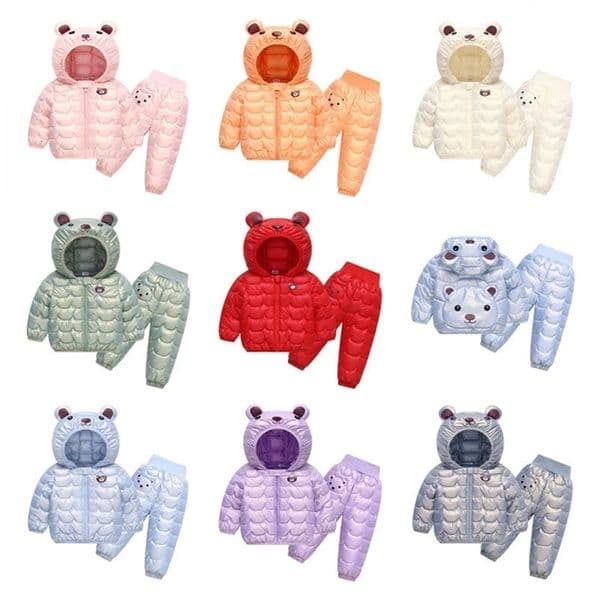 Winter Boys Clothing Sets 1-5 Years Baby Girls Warm Hooded Down Jackets Pants Tracksuit Children Snowsuit Coats Ski Suit 241115