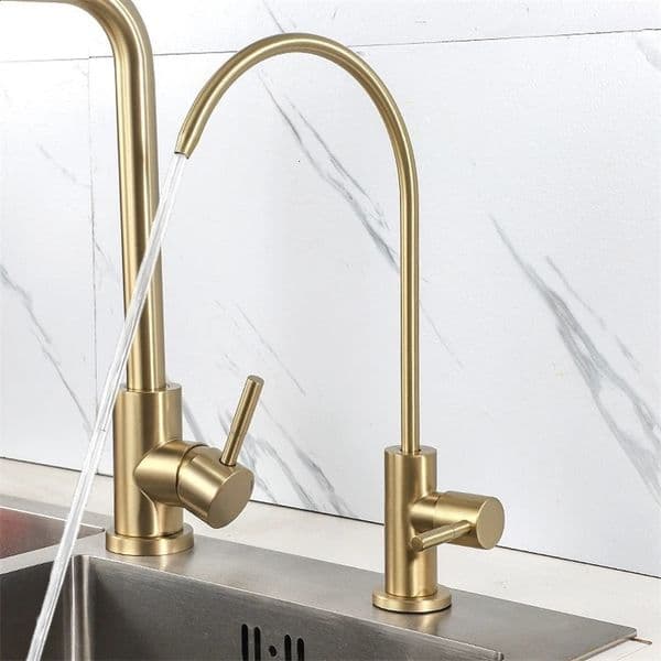 ULA Kitchen Drinking Water Faucet Stainless Steel Gold Tap Anti-Osmosis Purifier Water Only Cold Water Kitchen Sink Faucet 240921