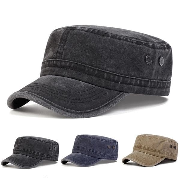 Unisex Solid Color With Pores Series Flat Top Baseball Caps Spring Autumn Sailor Hats Men Captain Military 250224