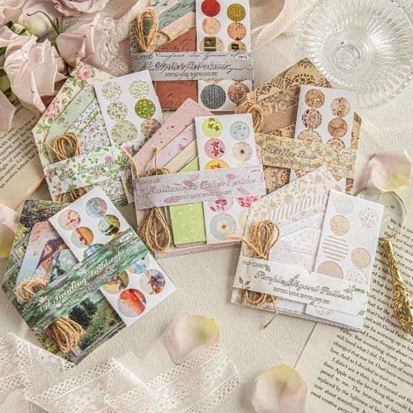 Gift Wrap 33pcs/3bags Mailing Time Series Mini Envelope Set Handbook DIY Creative Birthday Greeting Card Blessing Message