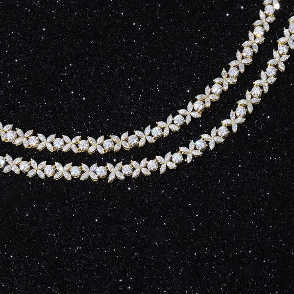 Yu Ying 5mm Wide GRA Moissanite Diamond Silver Cuban Lidynamic Necklace for Women Gold Plated Jewelry