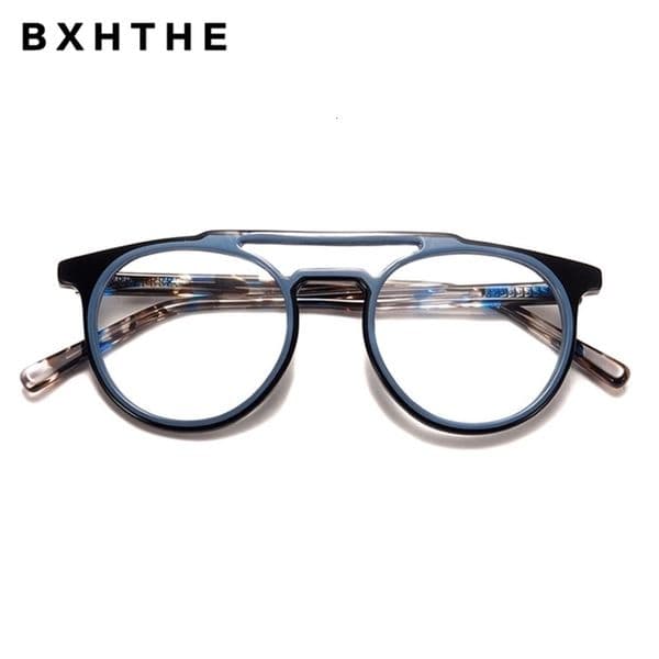 Round Acetate Glasses Frame Men Women Prescription Optical Eye Glasses Frames Myopia Computer Glasses Male Female Clear Eyewear T200428