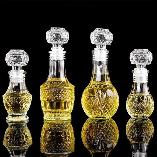5Pcs 50ml Transparent Small Empty Spirit Whisky Wine Bottle Mini Glass Alcohol Liquor Bottles With Screw Cap Whiskey Decanter 250220
