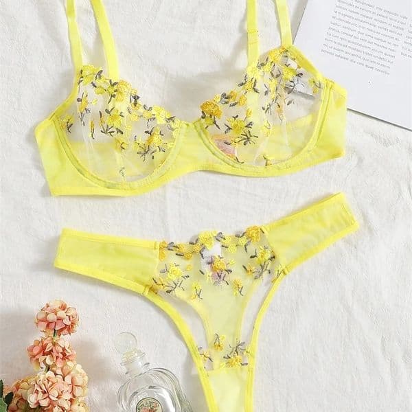 2024 Sexy Lingerie Woman Lace Transparent Underwear Fairy Embroidery Brief Sets Delicate Bra Kit Push Up Breves Sets Erotic Bra250521bj