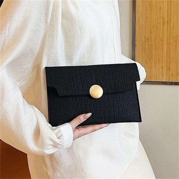 Envelope Shape Handheld Bags Casual Ladies Felt Indentation Handbag Solid Color Fashion Evening Clutches Bag 250118zBANJIA
