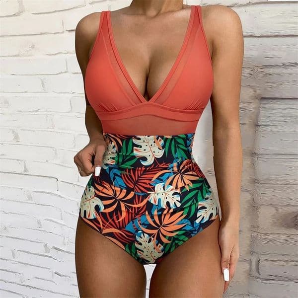 One Piece Swimsuit Women Hollow Out Bathing Suit Tummy Control Halter Swimwear Bikini Woman Push Up Swimsuits Female 250120wtt