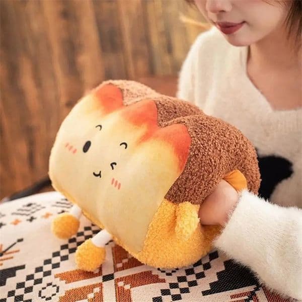 Toast Plush Toast Bread Plush Pillow With Hand Pocket Funny Food Plush Toy Pillows Cute Toast Sliced Cushion For Kids Adults 250224