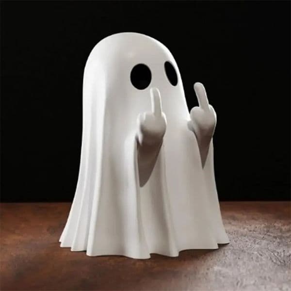 Halloween Horror Cute Middle Finger White Ghost Party Decoration Courtyard Ornament Study Desk Decoration Small Ornament 250110