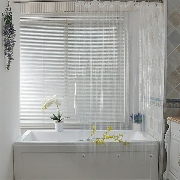 High Clear Shower Curtain Waterproof Transparent Curtains Liner Mildew Plastic Bath Curtains With Hooks Home PEVA Bathroom Decor 250220