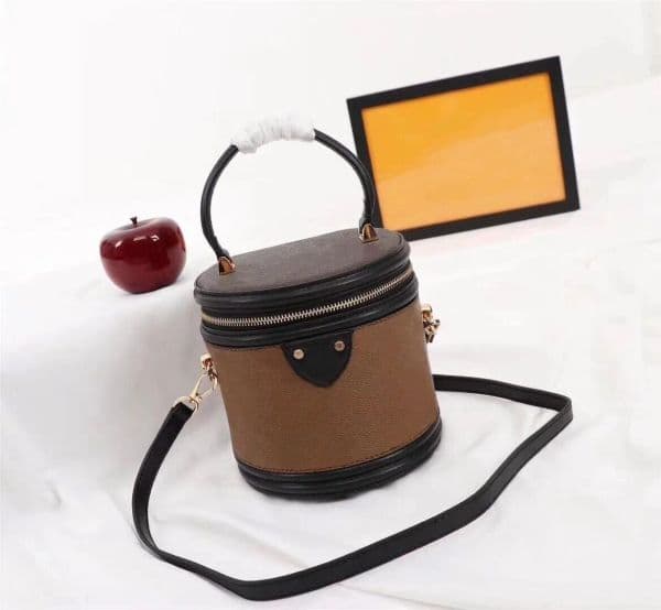 Designer women's bucket bag leather round cosmetic bag fashionable women's single-shoulder bag handbag floral pattern wallet messenger bag hand bag