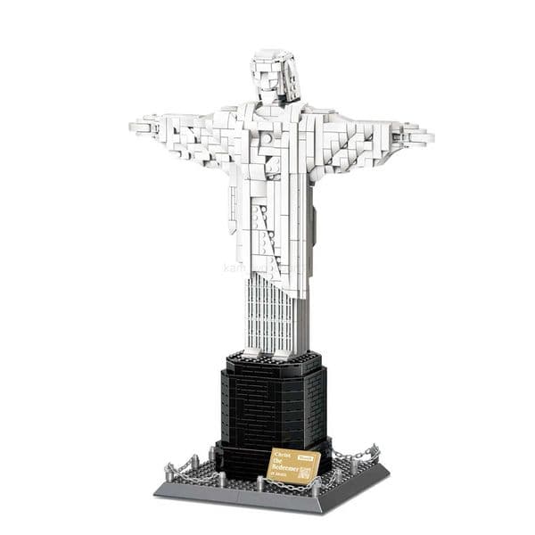 973pcs Famous Architecture Brazil Christ the Redeemer Sculpture Model Building Blocks Street View Bricks DIY Toys Children Gifts M250930