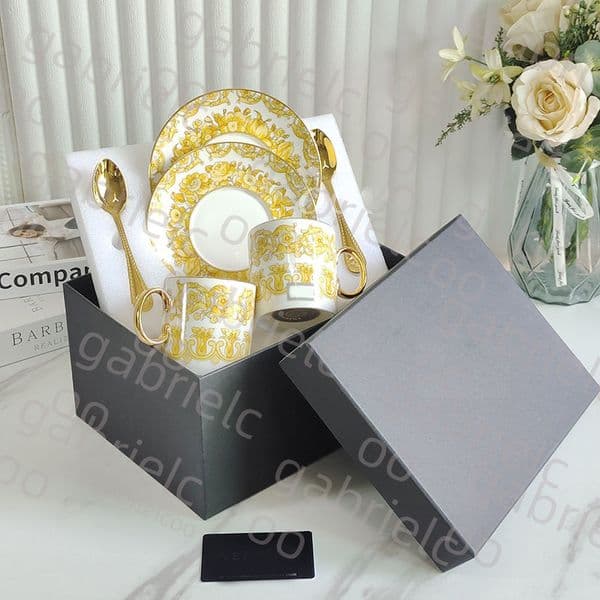 2026 Floral Bone China Cup Saucer Vintage White & Yellow Daisy Coffee Cup, European Style Afternoon Tea Set, Gift Boxed Free Shipping