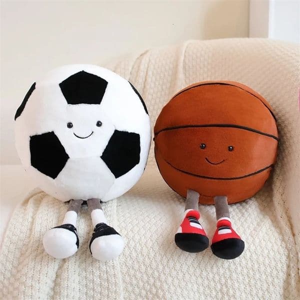 1/2Pcs Home Plush OrnamentFun Basketball Soccer Fun Shape Plush Doll Cushion Dolls with Feet Plush Doll Toys Shaped Plush Pillow 250210