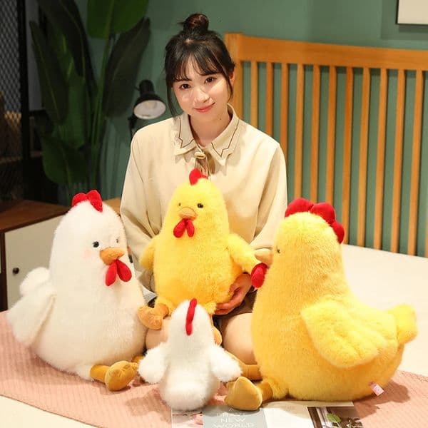 Cute Chicken Stuffed Animal Plush Doll Toy Farm Animal Cuddler for Kids Room Decor Ideal Gift for Easter Eggs Gifts 250922BJ