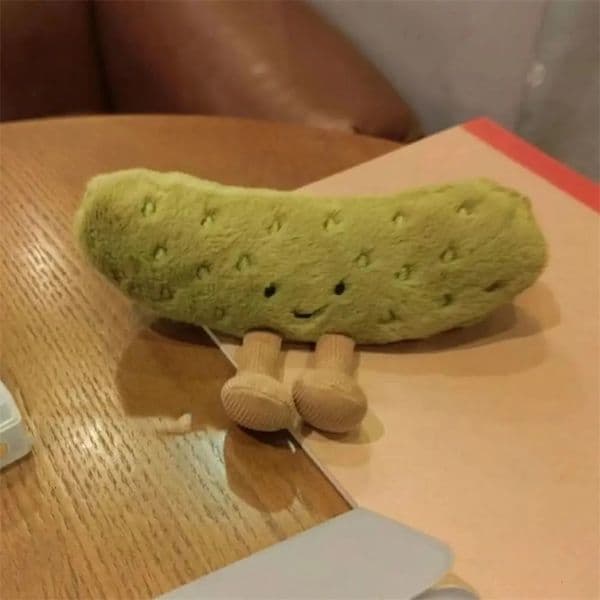 2026 New Cute Cucumber With Legs Soft Pickled Plush Toy Green Cartoon Doll Childrens Room Decoration Toys