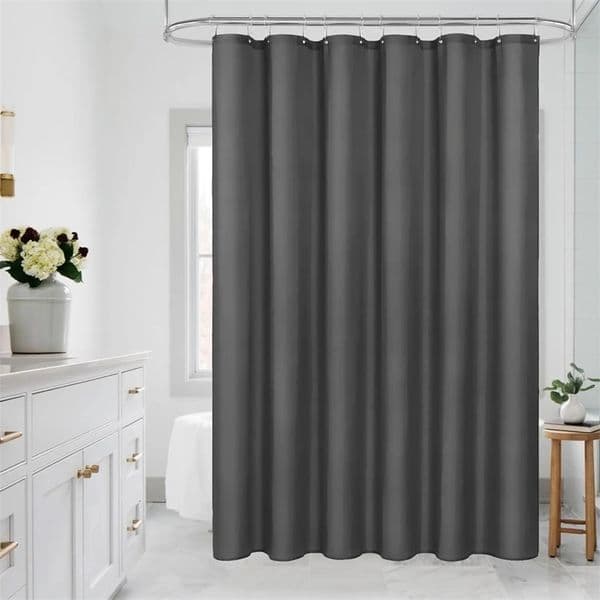 1PC dark grey fabric shower curtain liner modern bathroom simple or tarp and machine washable 12 hooks 250214