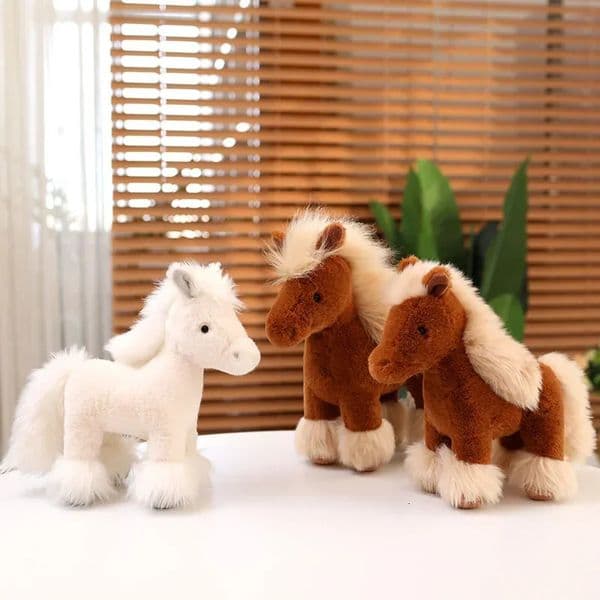 Real Life Horse Plush Dolls Stuffed Animal High Quality Super Realistic Plush Toys Classic Birthday Gift For Children 241216