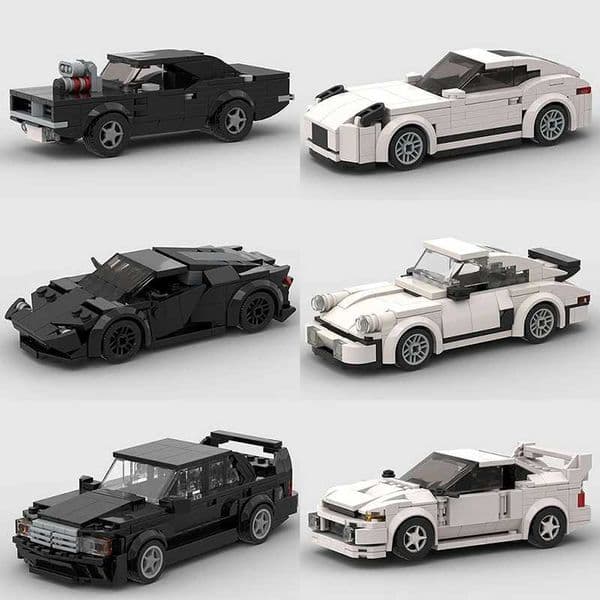 MOC Racing Speed Champion Super Racing Police Diy Model Building Block Famous F1 Sports Brick Childrens Toy Technology Pickup City W250102