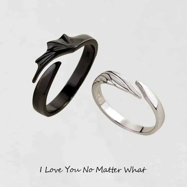 Fashion Simple Trend Men and Women Sun and Moon Adjustable Ring Set Angel Devil Couple Popular Gift Jewelry Street Party Niche Gift Ring W250102