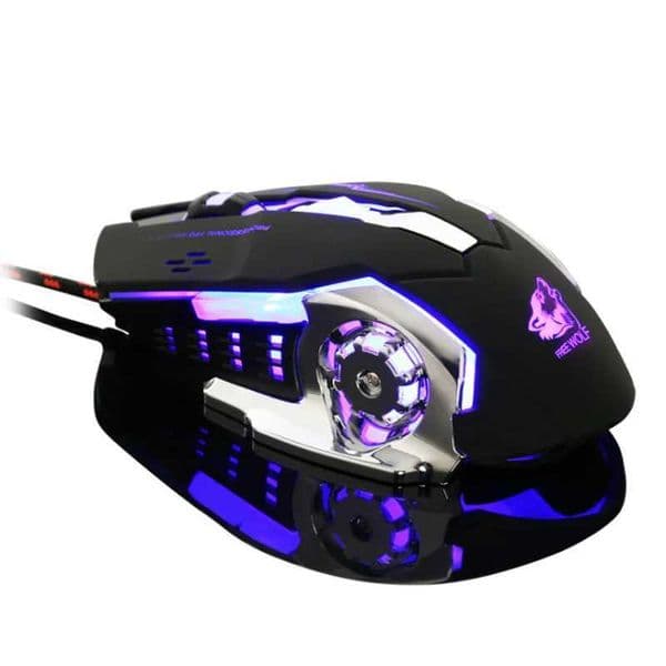 Wired gaming mouse 4 DPI adjustment (500-4000DPI) 7 LED lights gaming mouse for Lol onboard memory and programmable buttons M250102