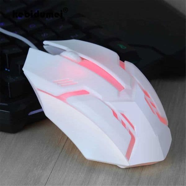 Kebidumei S1 USB wired gaming mouse for laptop mouse PC 7-color LED backlight ergonomic gaming mouse M250102