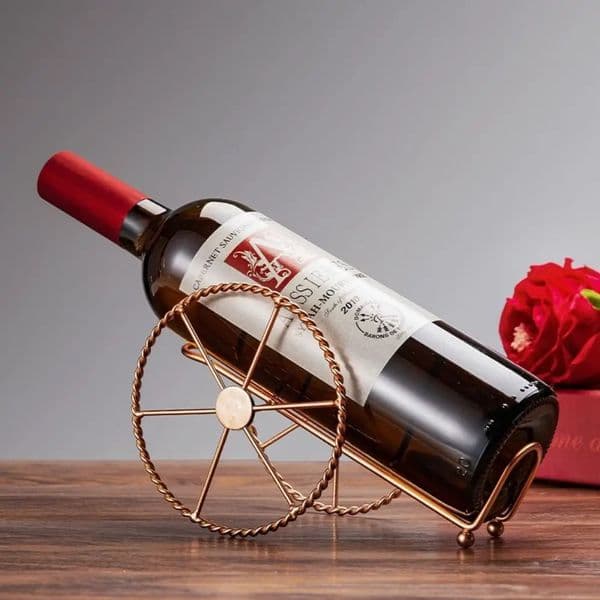 Retro Metal Red Wine Rack Bronze Iron Wheels Wine Holder Wine Display Rack Beer Whisky Wine Bottles Stand Home Bar Decor 250102BJ