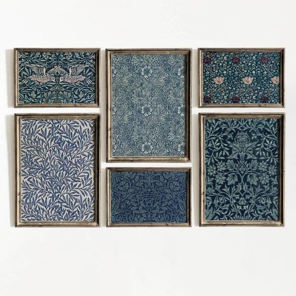 Vintage Blue Textile Style William Morris Farmhouse Posters and Prints Canvas Printing Wall Art Picture for Living Room Decor
