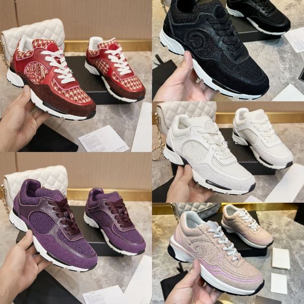 2025 New Fabric Cotton Sneaker Women Designer Trainers Women Sneakers With Houndstooth Men Shoes Outdoor Leather Runner Causal Shoe Valentine's Day gift