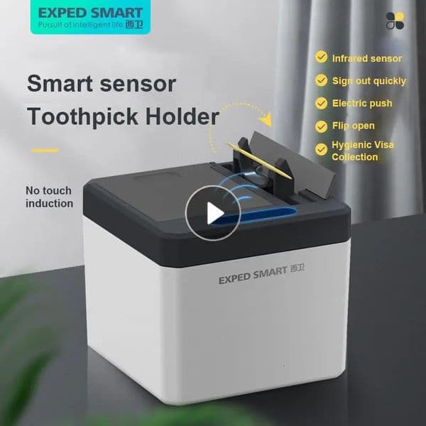 Electric Automatic Toothpick Storage Box Dispenser Kitchen Restaurant Toothpick Holder Smart Tooth Stick Kitchen Accessories 241231