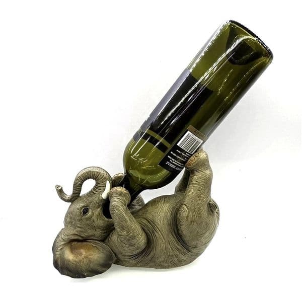 Drinking Elephant Bottle Rack Decorative Resin Bender Elephant Statue Wine Holder Pub Ornament Home Barware Restaurant Supplies 250102BJ