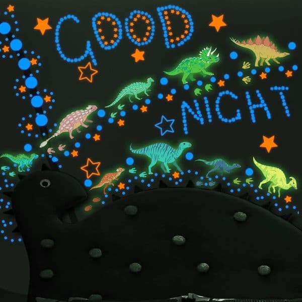 Self adhesive luminous dinosaur star stickers decorative wall stickers for rens bedrooms cartoon 250102BJ